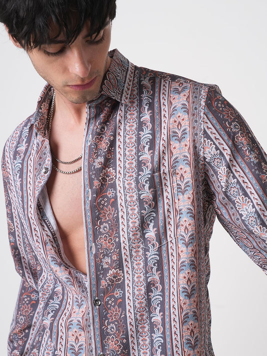 Multicolour Paisley Creased Shirt