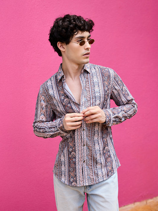 Multicolour Paisley Creased Shirt
