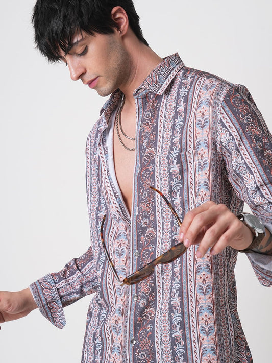 Multicolour Paisley Creased Shirt