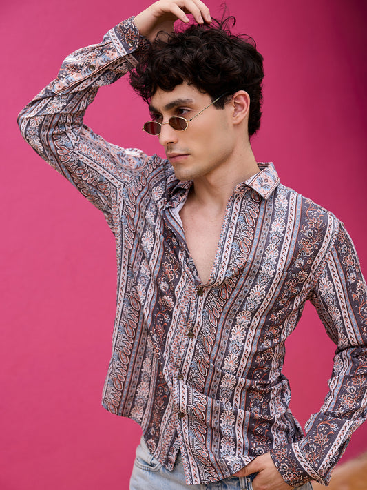 Multicolour Paisley Creased Shirt