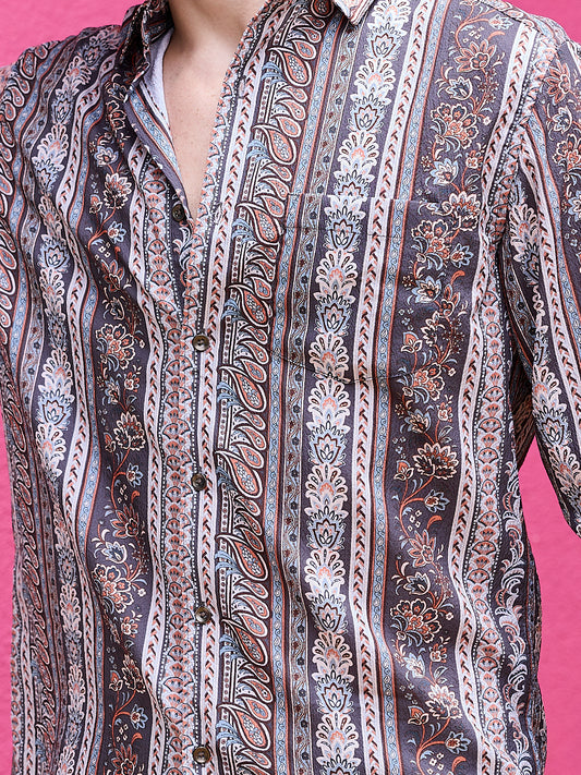 Multicolour Paisley Creased Shirt