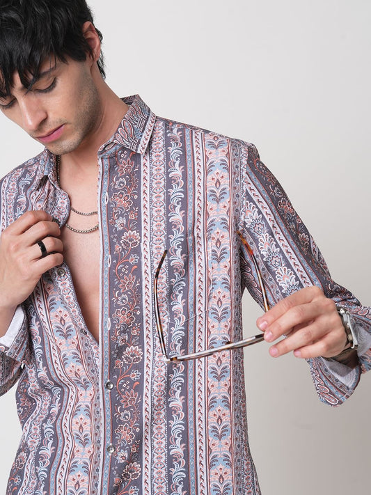 Multicolour Paisley Creased Shirt