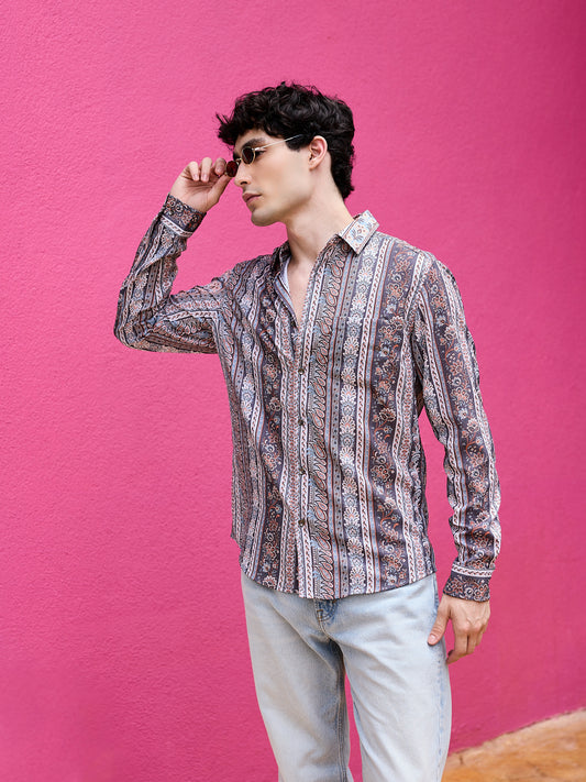 Multicolour Paisley Creased Shirt