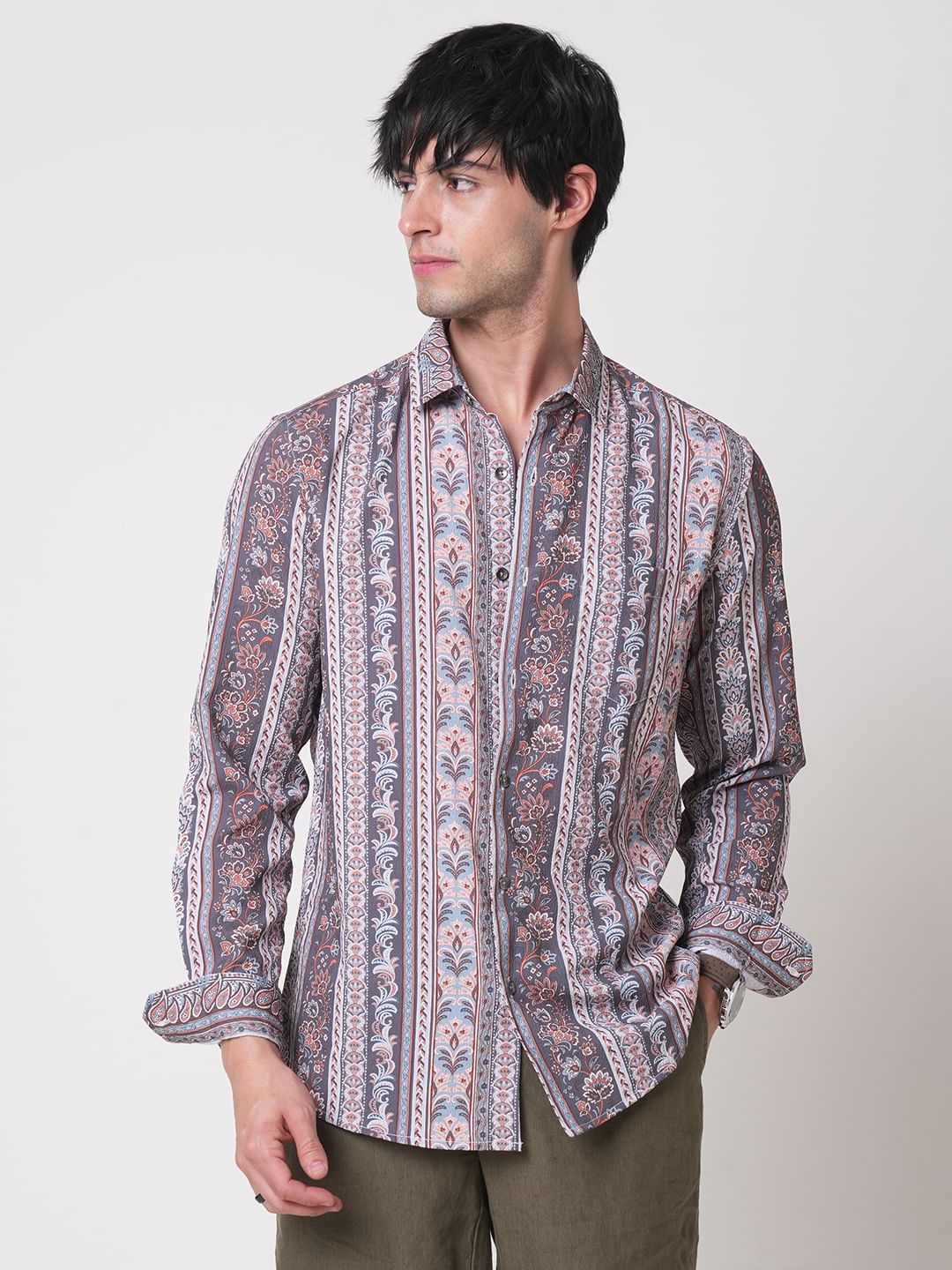 Multicolour Paisley Creased Shirt