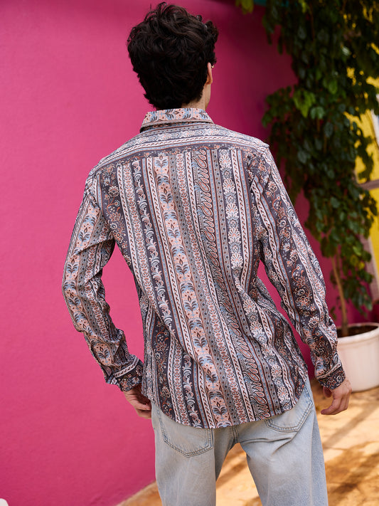 Multicolour Paisley Creased Shirt