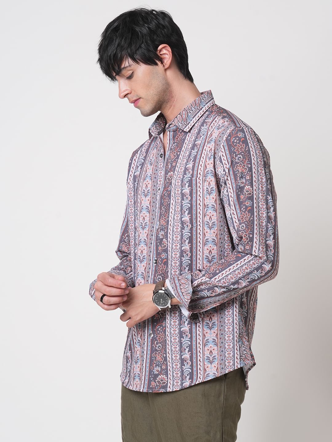 Multicolour Paisley Creased Shirt
