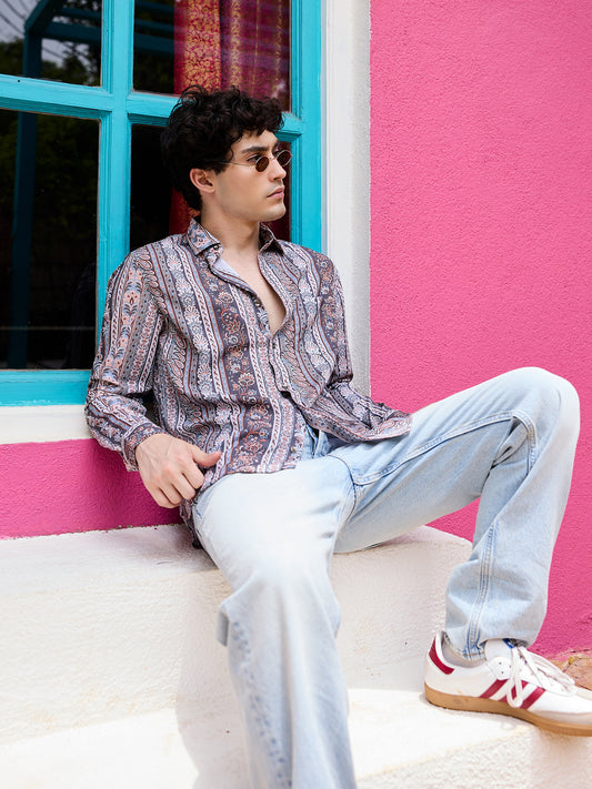 Multicolour Paisley Creased Shirt