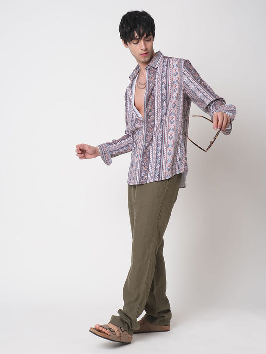Multicolour Paisley Creased Shirt