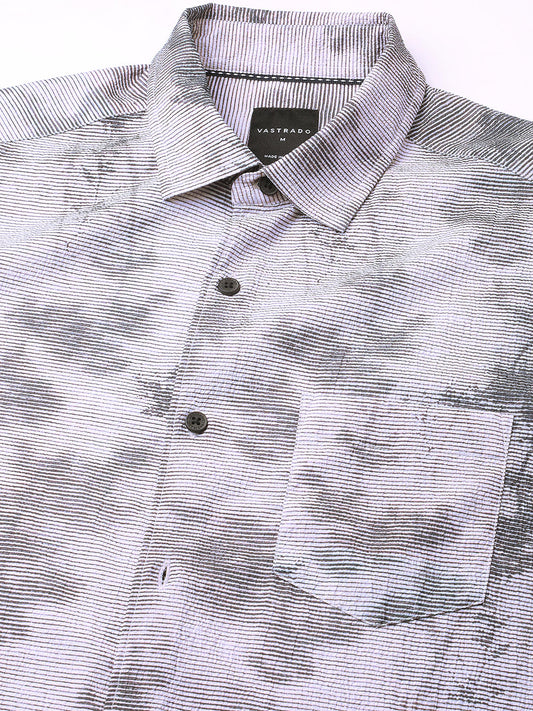 Multicolour Tie & Dye Printed Creased Shirt