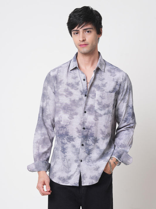 Multicolour Tie & Dye Printed Creased Shirt