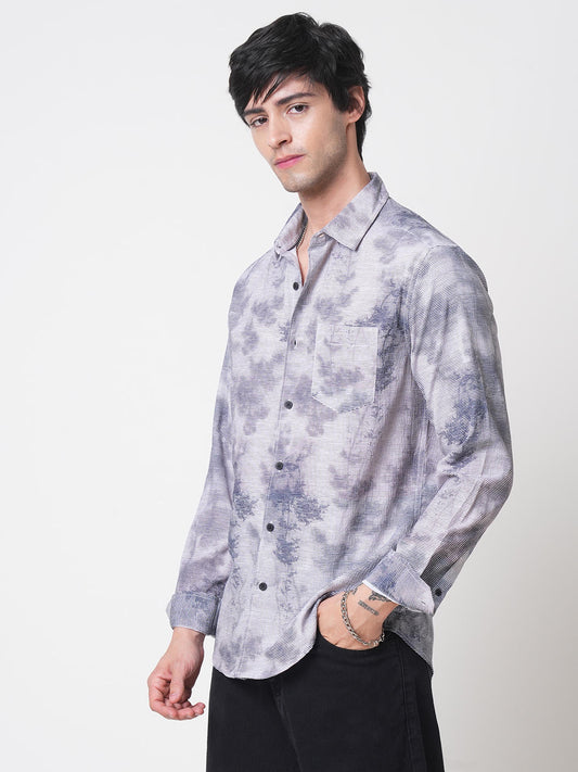 Multicolour Tie & Dye Printed Creased Shirt