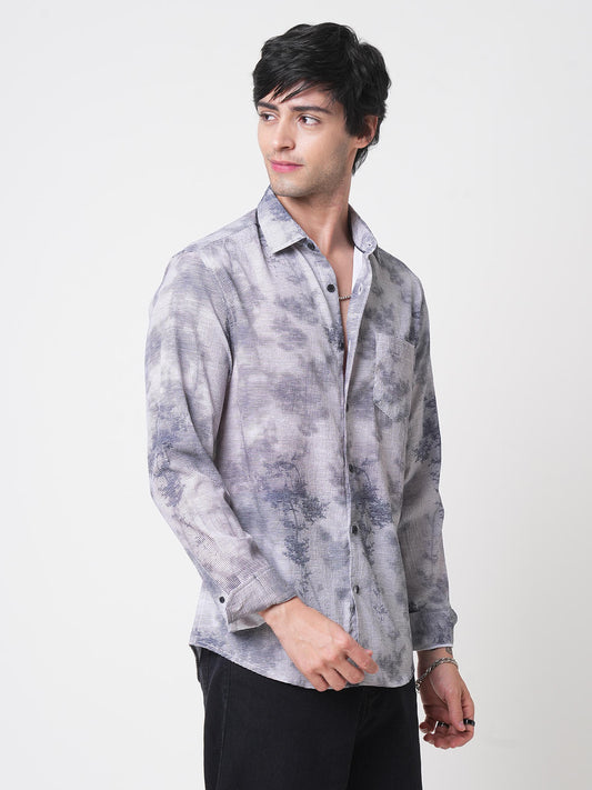 Multicolour Tie & Dye Printed Creased Shirt