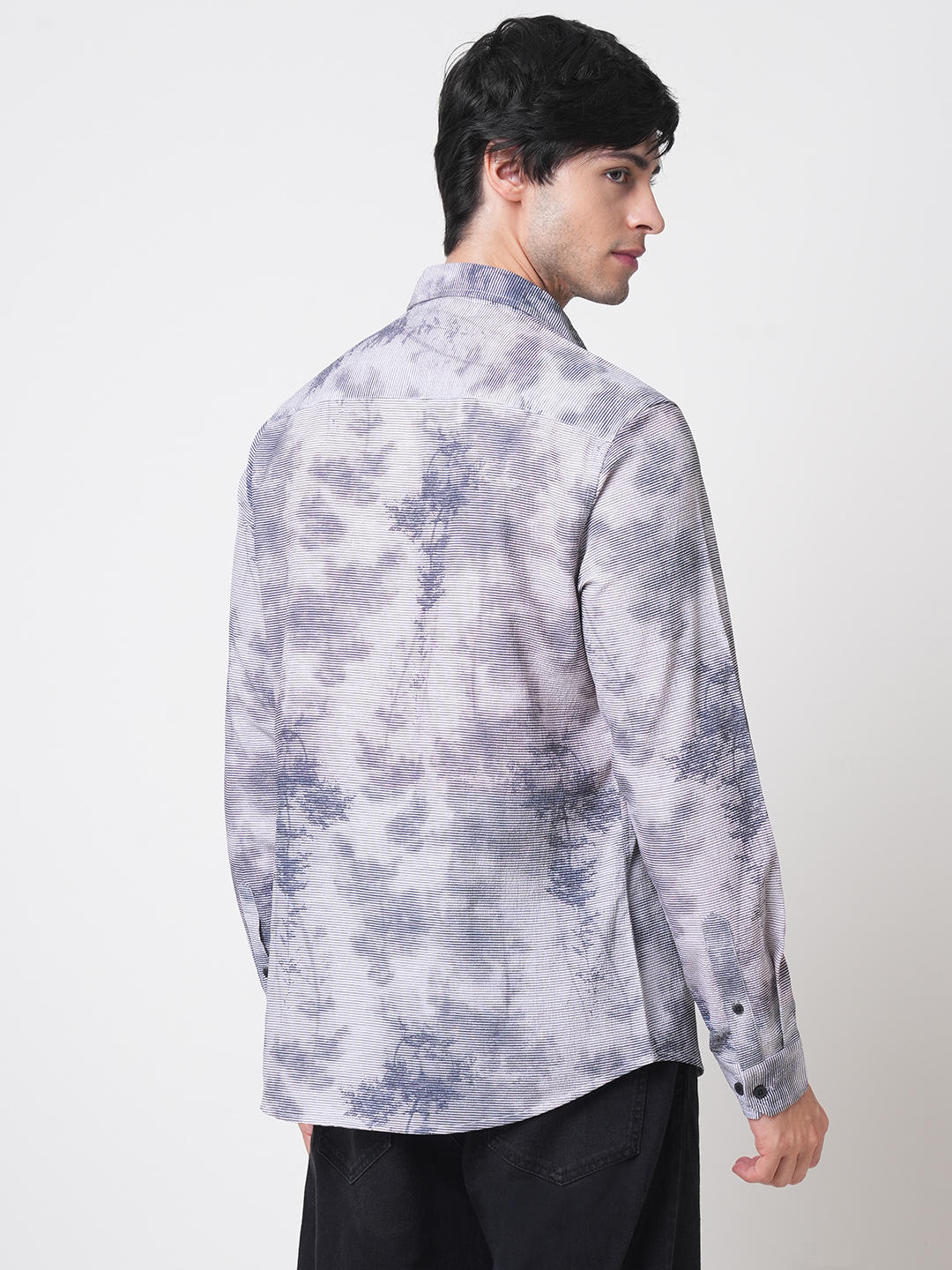 Multicolour Tie & Dye Printed Creased Shirt