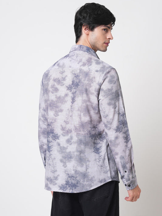 Multicolour Tie & Dye Printed Creased Shirt