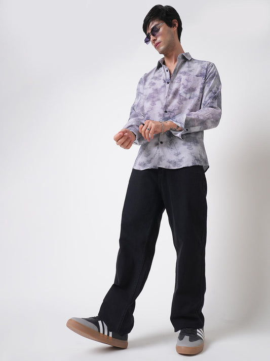 Multicolour Tie & Dye Printed Creased Shirt