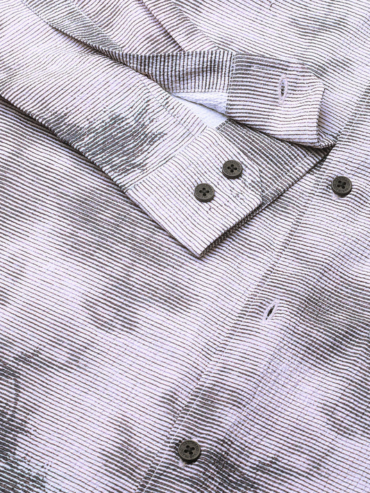 Multicolour Tie & Dye Printed Creased Shirt