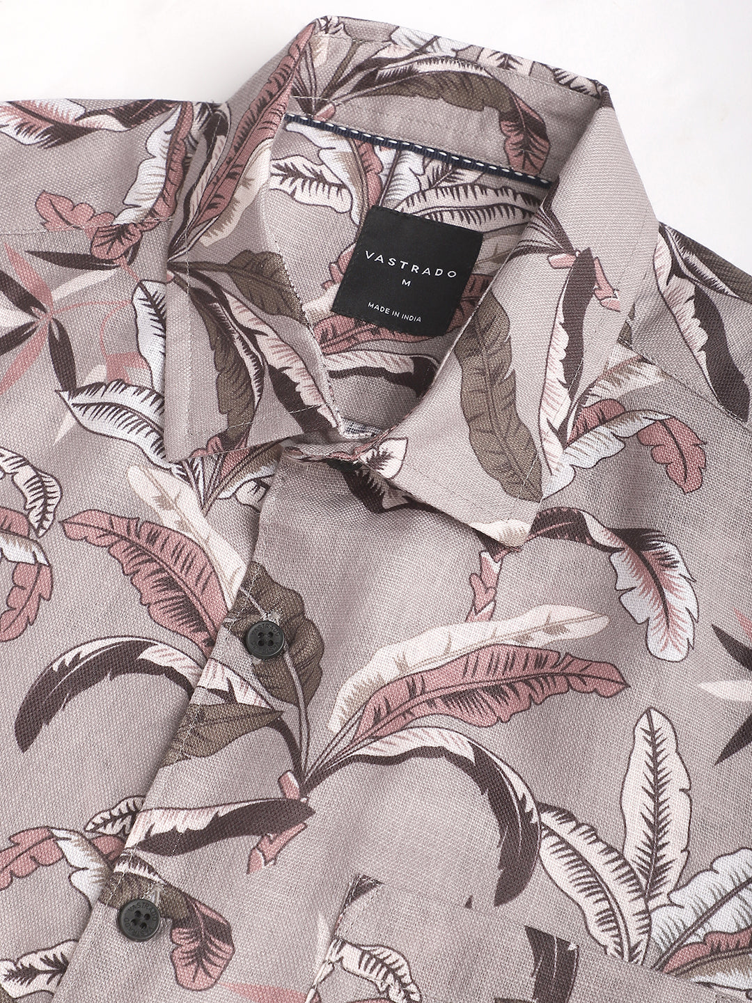 Grey Leaf Printed Shirt
