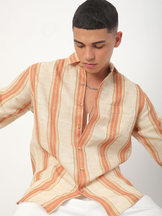 Squashy Orange Striped Shirt