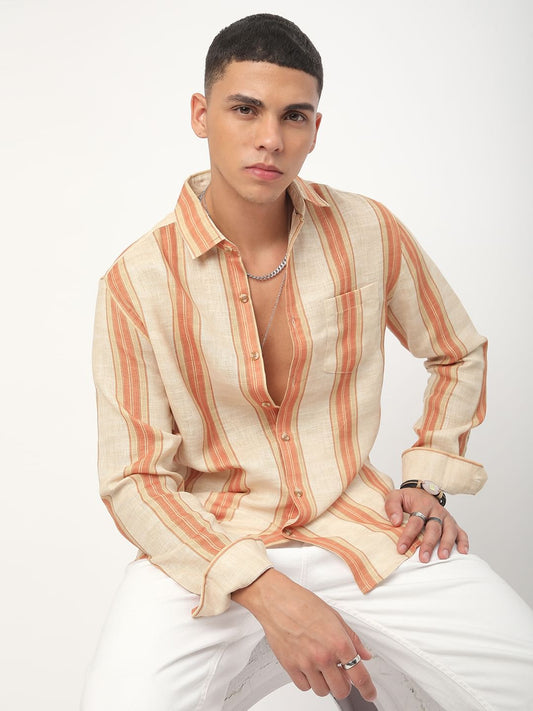 Squashy Orange Striped Shirt