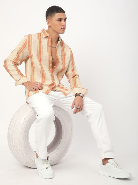 Squashy Orange Striped Shirt