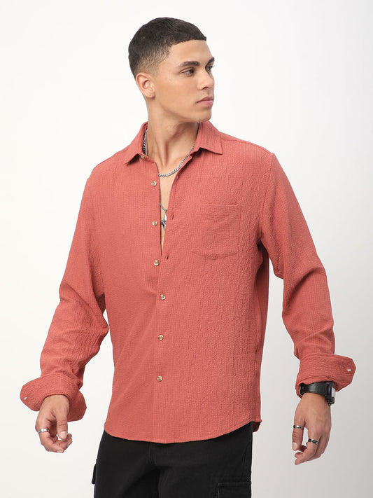 Elegant Rust Creased Shirt