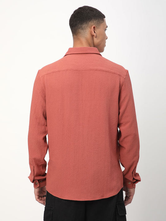 Elegant Rust Creased Shirt