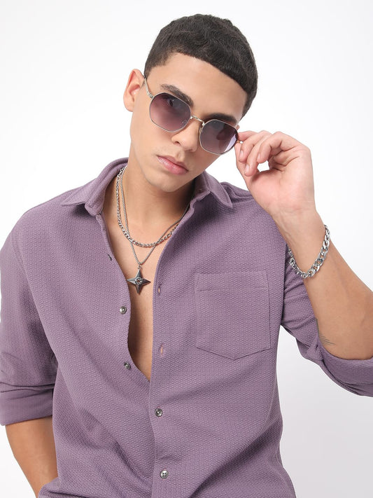 Meticulous Lilac Jacquard Shirt