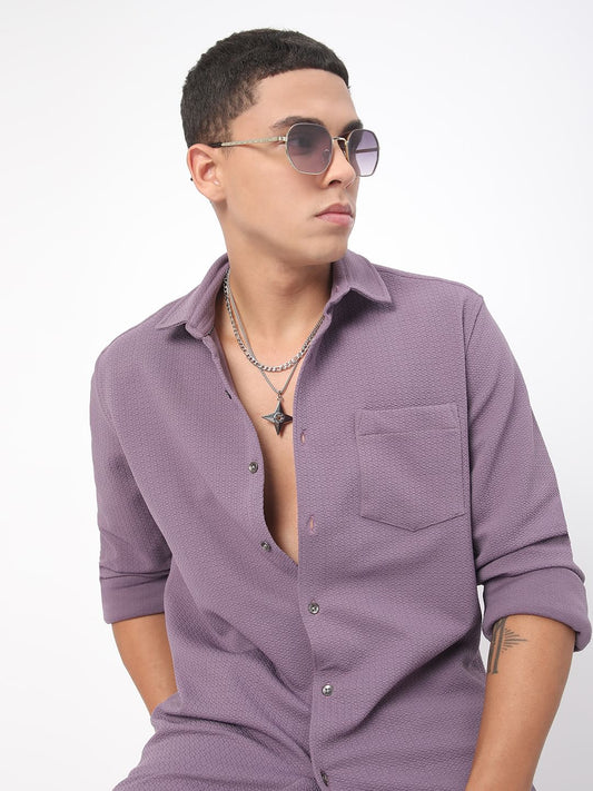 Meticulous Lilac Jacquard Shirt