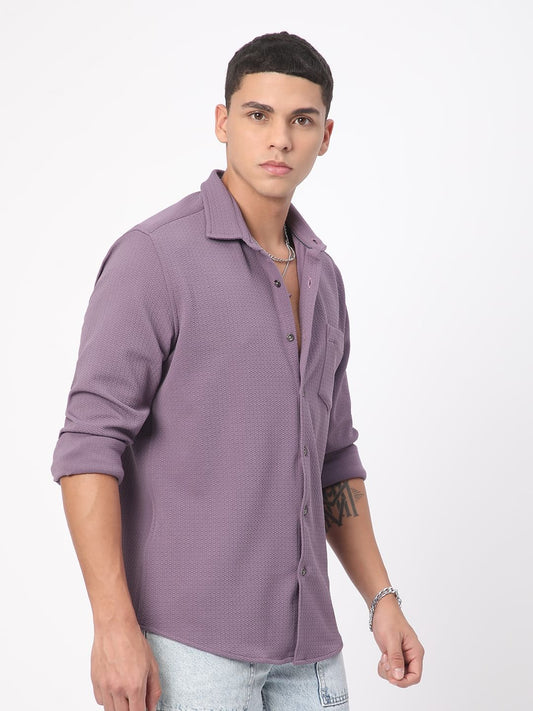 Meticulous Lilac Jacquard Shirt