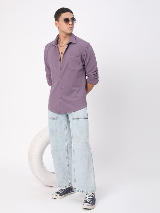 Meticulous Lilac Jacquard Shirt