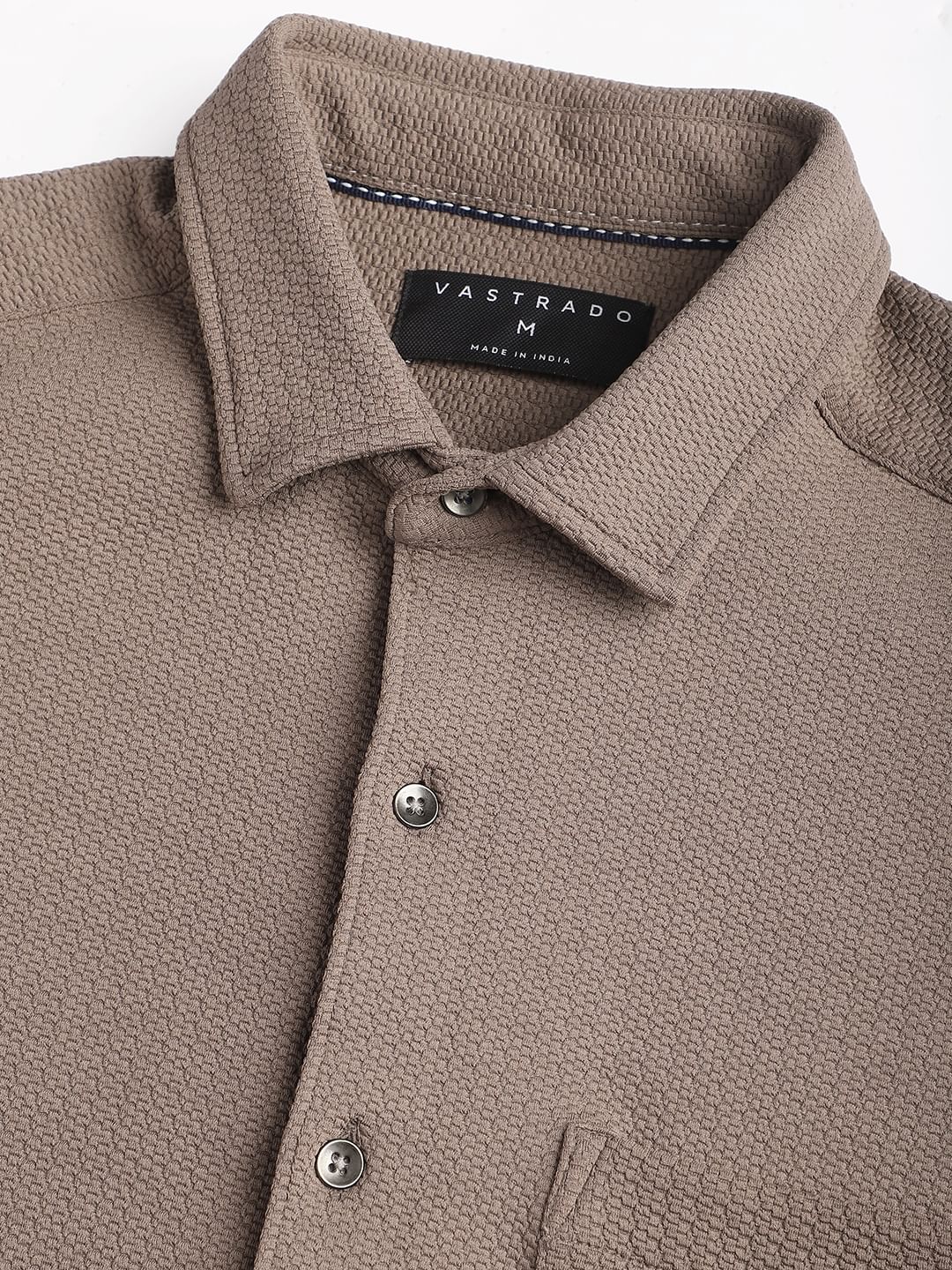 Meticulous Peanut Brown Jacquard Shirt