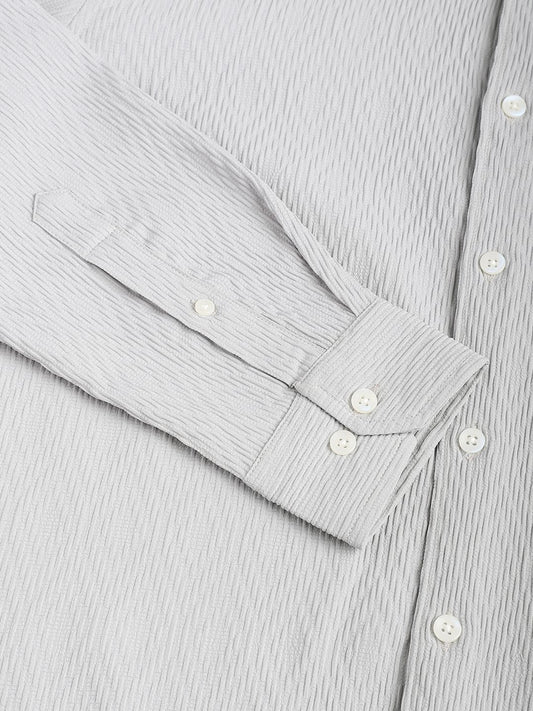 Detailed Cloud Grey Jacquard Shirt