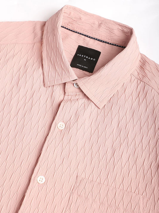 Peach Jacquard Shirt