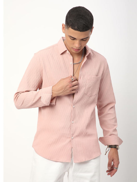 Peach Jacquard Shirt