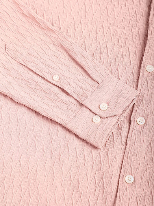Peach Jacquard Shirt
