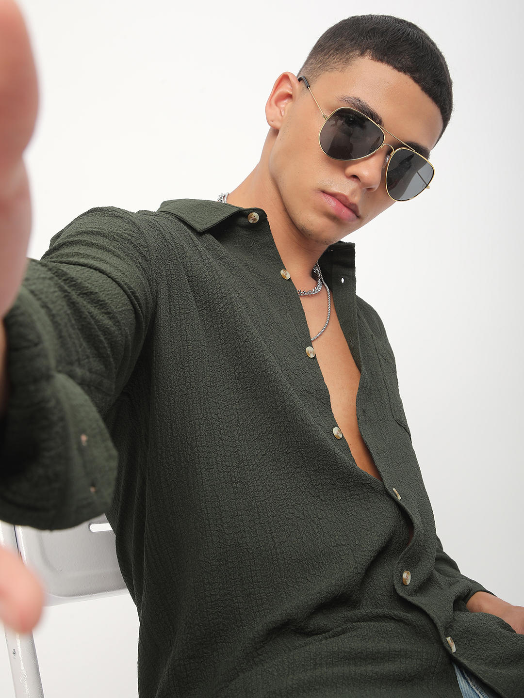 Army Olive Creased Shirt