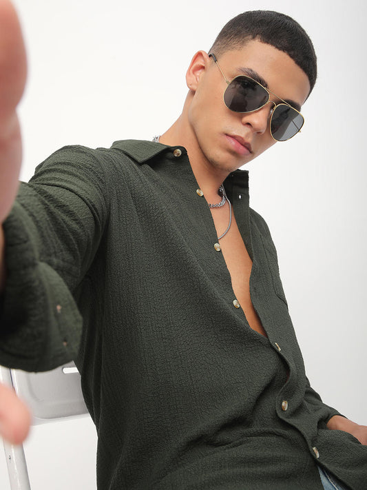 Army Olive Creased Shirt