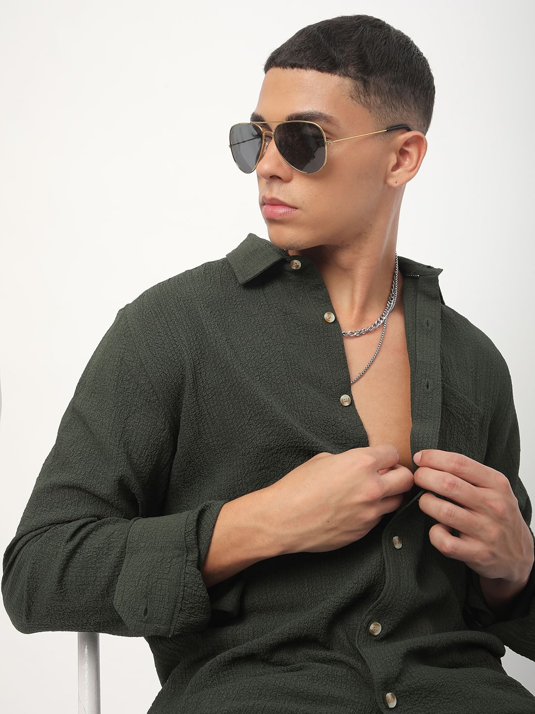 Army Olive Creased Shirt