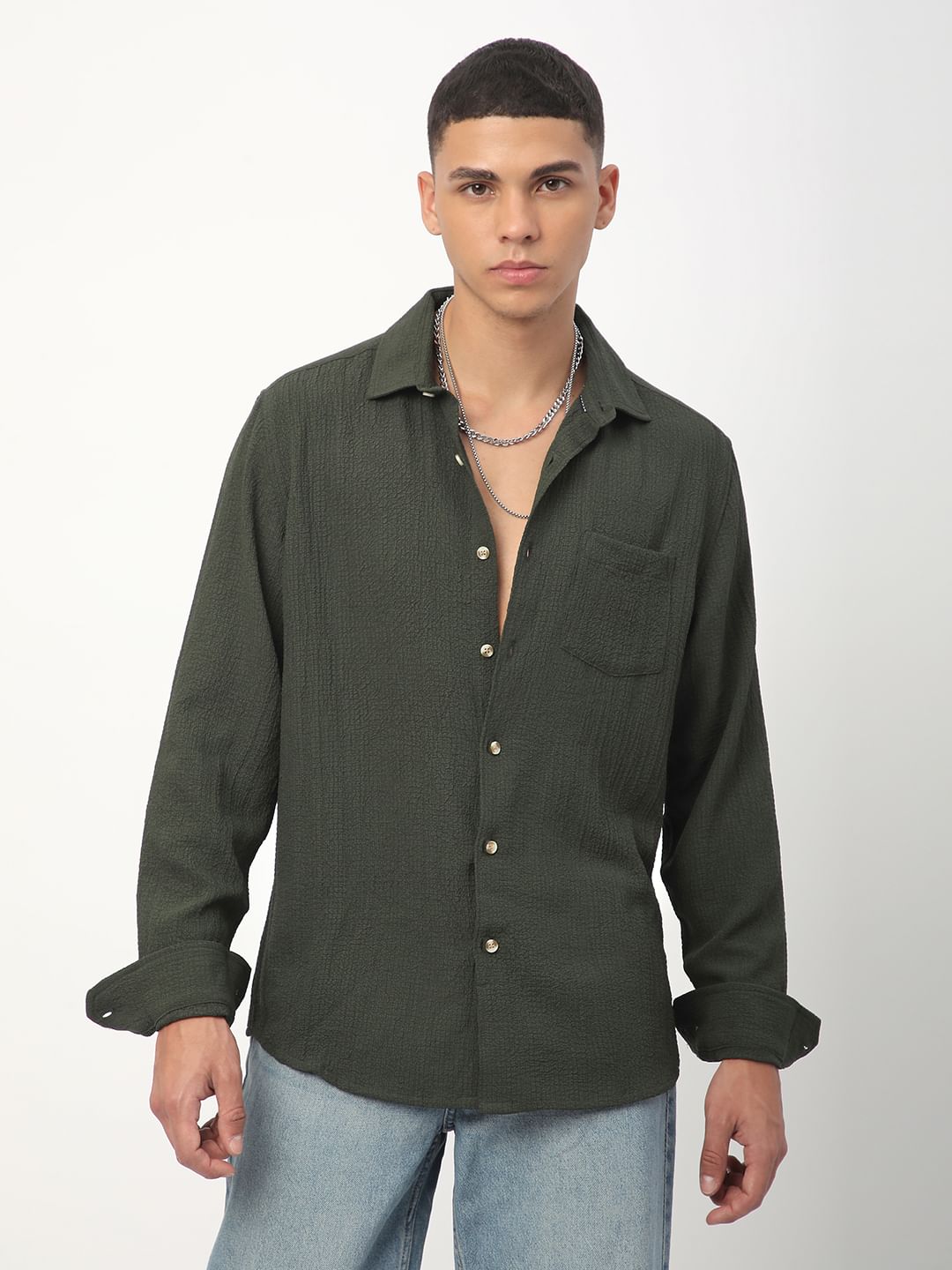 Army Olive Creased Shirt