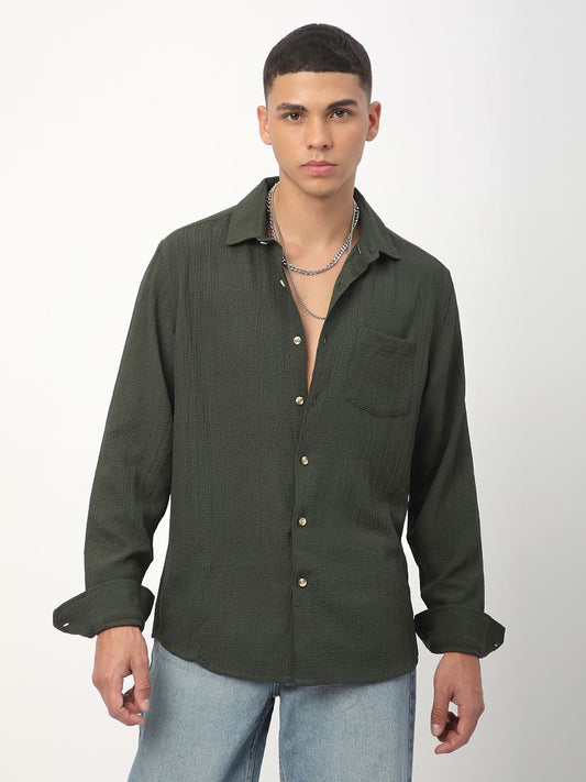 Army Olive Creased Shirt