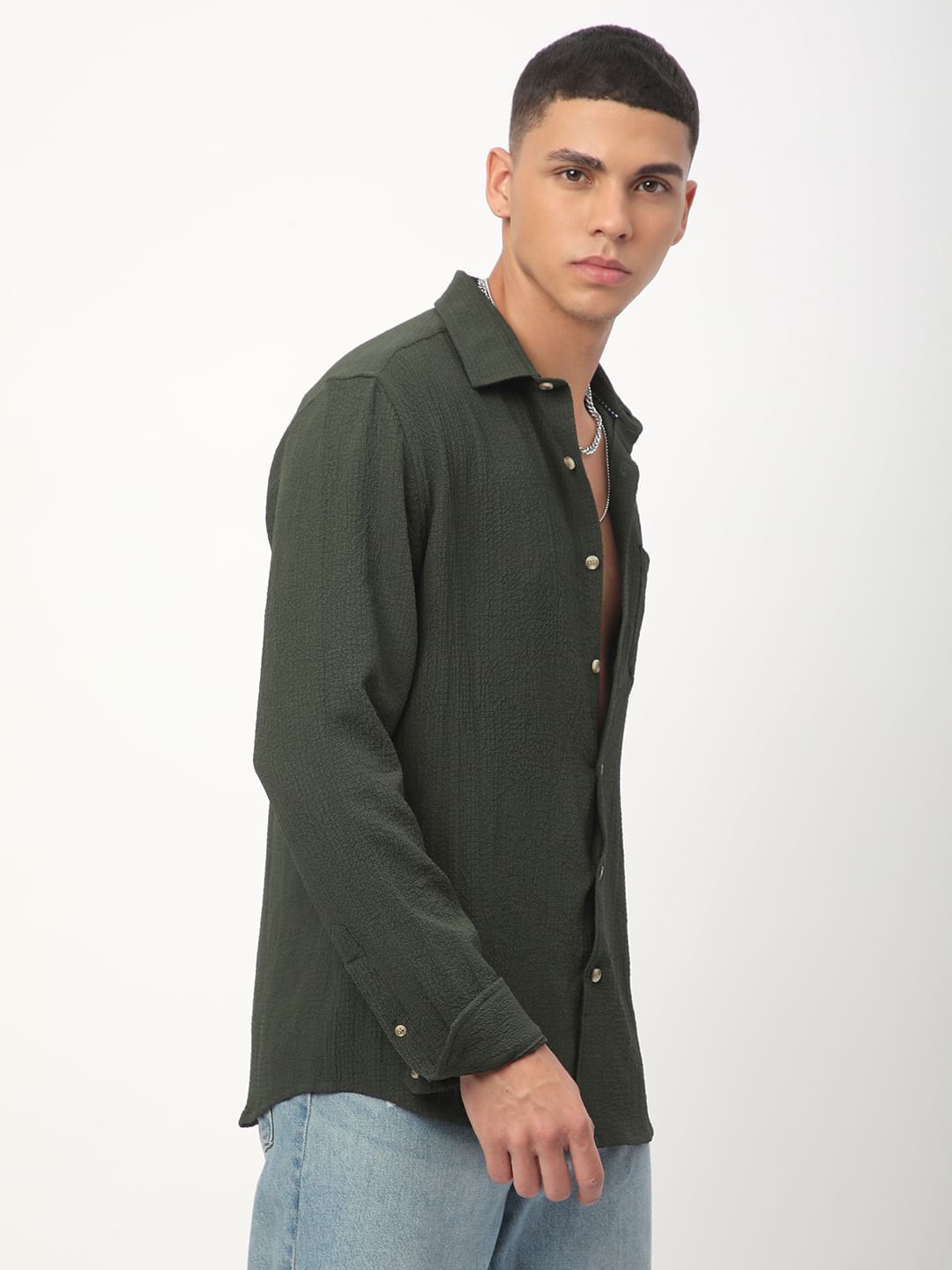 Army Olive Creased Shirt