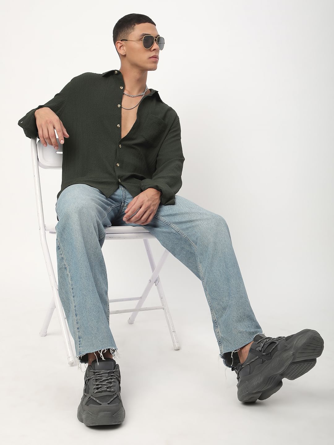 Army Olive Creased Shirt