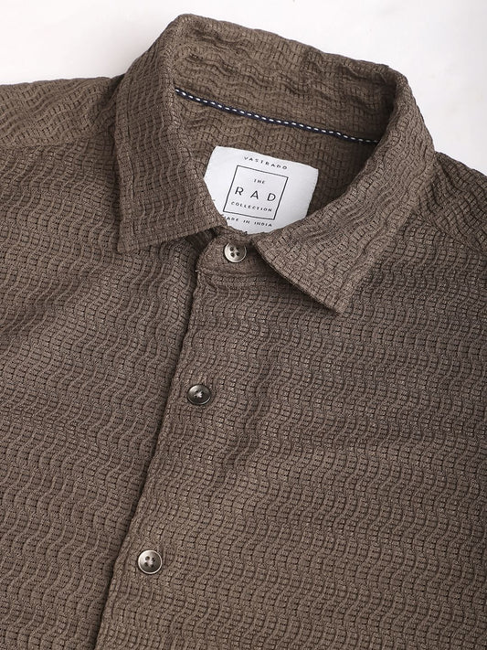 Pale Olive Wavy Textured Shirt
