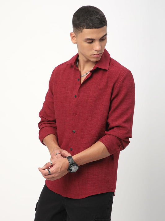 Currant Red Linen Shirt