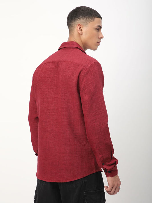 Currant Red Linen Shirt