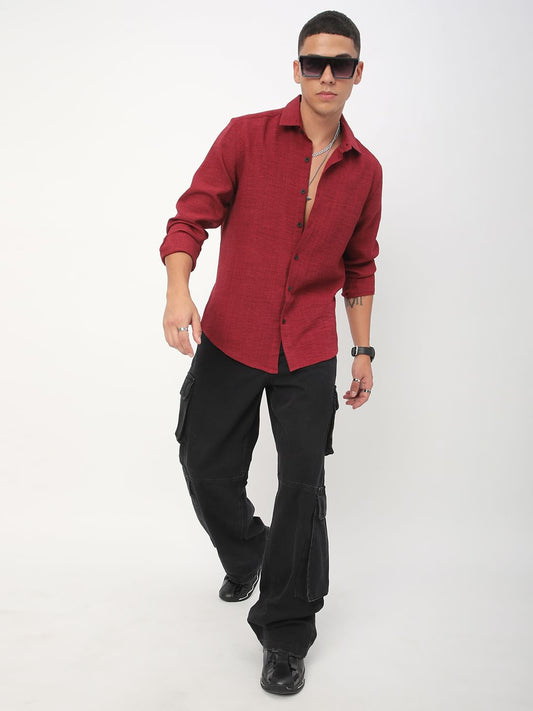 Currant Red Linen Shirt