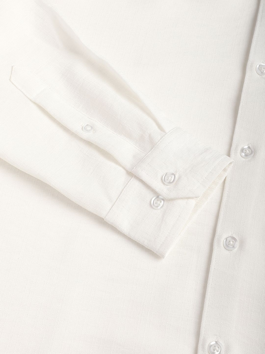 Vintage Solid White Linen Shirt