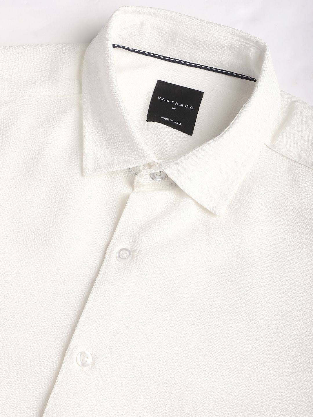 Vintage Solid White Linen Shirt