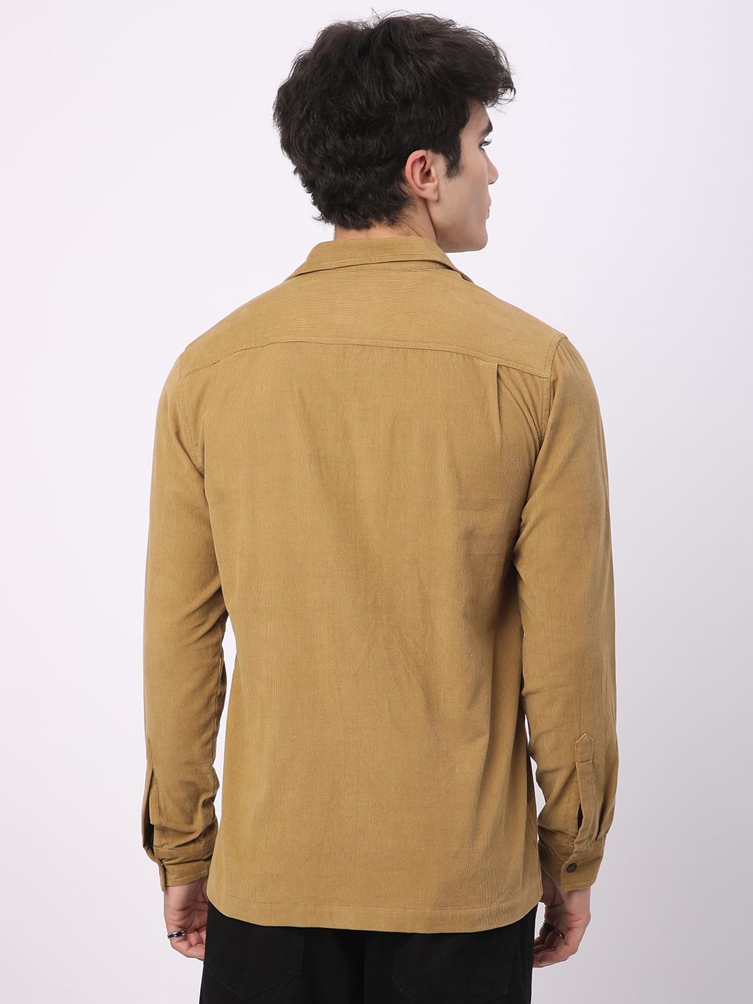 Debonair Khaki Double Pocket Corduroy Overshirt