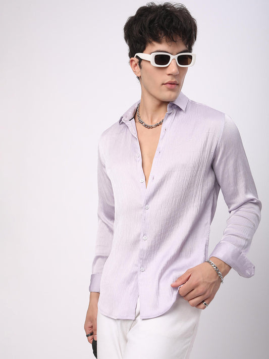 Glinty Periwinkle Crinkled Shirt
